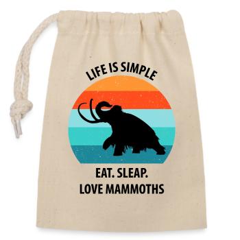 Lustiges Mammut Steinzeit Eiszeit Design Urzeit - Verschließbarer Geschenkbeutel aus Baumwolle (14x20cm) - Natur - Vorne