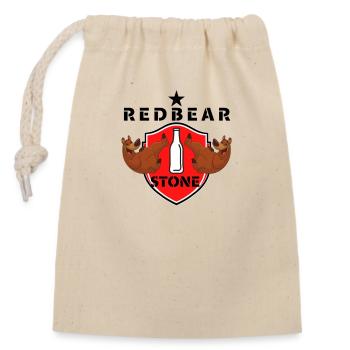 RBS Red Bear Stone - Closable cotton gift bag (14x20cm) - nature - Front