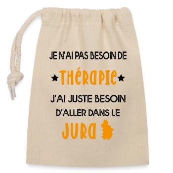 Pas de Thérapie souvenir du Jura - Sac cadeau en coton avec cordon (14 x 20 cm) - nature - Devant