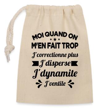 Tontons Flingueurs J'dynamite J'disperse J'ventile - Sac cadeau en coton avec cordon (14 x 20 cm) - nature - Devant