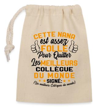 Collègue Nana meilleure collègue du monde - Sac cadeau en coton avec cordon (14 x 20 cm) - nature - Devant