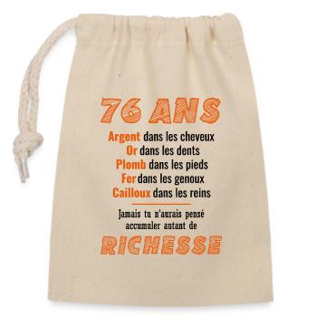 76 Years Birthday Funny Gift Idea - Closable cotton gift bag (14x20cm) - nature - Front