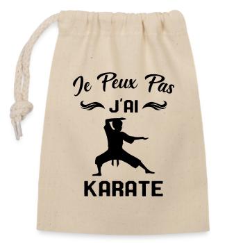 J'peux Pas j'ai Karate Cadeau Homme - Sac cadeau en coton avec cordon (14 x 20 cm) - nature - Devant