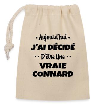 J'ai Décidé D'être une Vraie Connard Humour Lgbt - Sac cadeau en coton avec cordon (14 x 20 cm) - nature - Devant