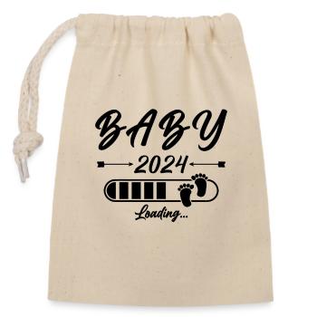 Chargement de Baby 2024 - Sac cadeau en coton avec cordon (14 x 20 cm) - nature - Devant