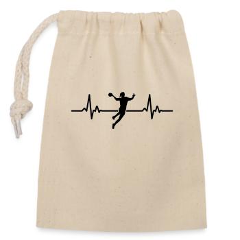 Battement de coeur du joueur de handball handball - Sac cadeau en coton avec cordon (14 x 20 cm) - nature - Devant