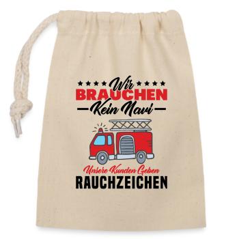Feuerwehr Feuerwehrmann - Verschließbarer Geschenkbeutel aus Baumwolle (14x20cm) - Natur - Vorne