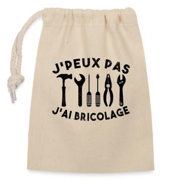 Je Peux Pas J'Ai Bricolage Cadeau Pour Bricoleurs - Sac cadeau en coton avec cordon (14 x 20 cm) - nature - Devant
