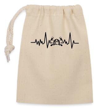 Firefighter heartbeat - Closable cotton gift bag (14x20cm) - nature - Front