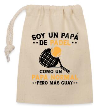 Je suis un papa Padelera Fête des pères Fun - Sac cadeau en coton avec cordon (14 x 20 cm) - nature - Devant