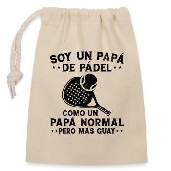 Je suis un papa Padelera Fête des pères Fun - Sac cadeau en coton avec cordon (14 x 20 cm) - nature - Devant