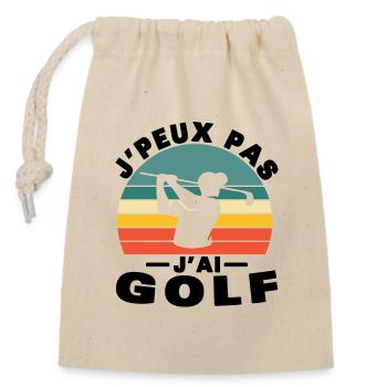I Can't I Have Golf Humor Gift - Closable cotton gift bag (14x20cm) - nature - Front