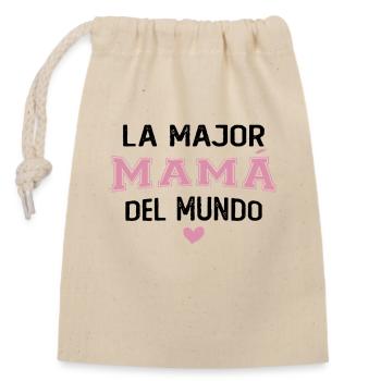 La meilleure maman du monde - Sac cadeau en coton avec cordon (14 x 20 cm) - nature - Devant