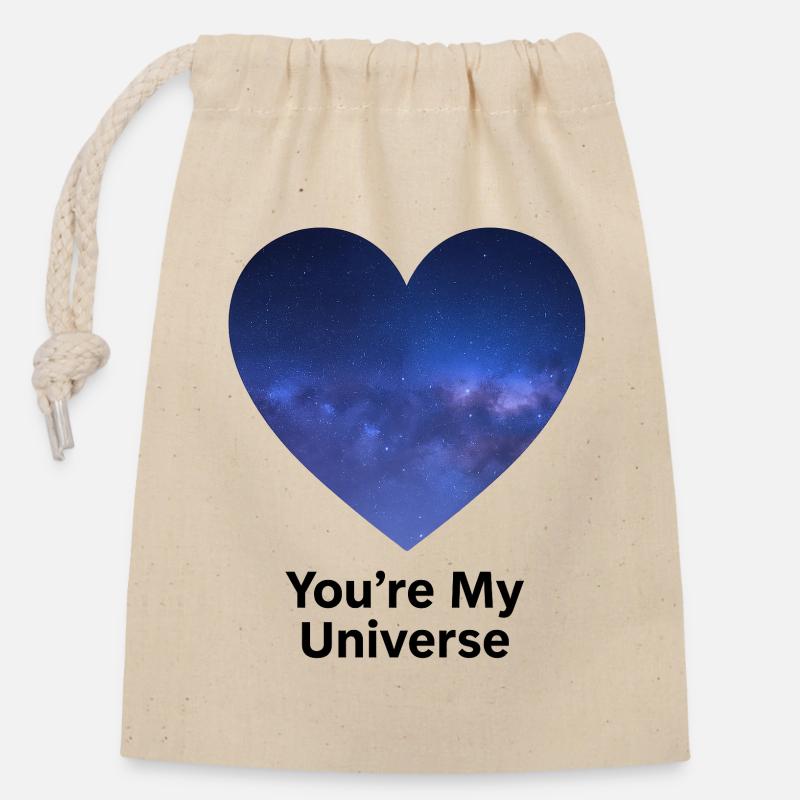 Starry Sky Heart University Design - Closable cotton gift bag (14x20cm) - nature