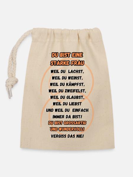 indomptable - Sac cadeau en coton avec cordon (14 x 20 cm) - nature