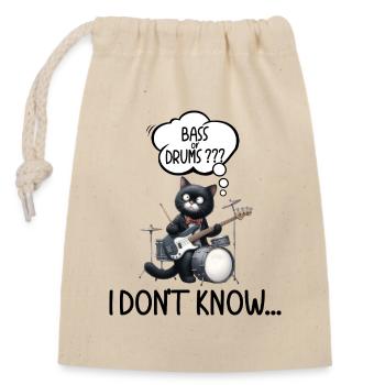 Humour Musicien Bassiste Et Batteur - Sac cadeau en coton avec cordon (14 x 20 cm) - nature - Devant