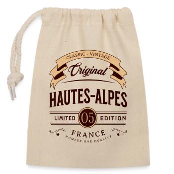 Vintage Hautes-Alpes Department France - Closable cotton gift bag (14x20cm) - nature - Front
