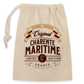 Département Charente-Maritime Frankreich - Verschließbarer Geschenkbeutel aus Baumwolle (14x20cm) - Natur - Vorne