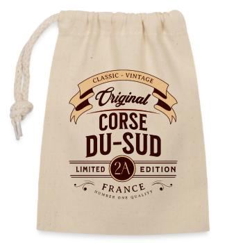 Departement Corse-du-Sud Frankreich - Verschließbarer Geschenkbeutel aus Baumwolle (14x20cm) - Natur - Vorne