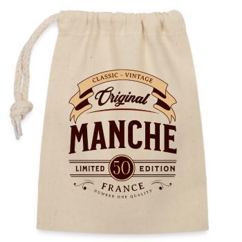 Vintage Manche Département France - Sac cadeau en coton avec cordon (14 x 20 cm) - nature - Devant