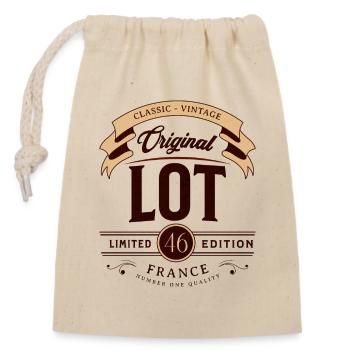 Vintage Lot Département France - Sac cadeau en coton avec cordon (14 x 20 cm) - nature - Devant