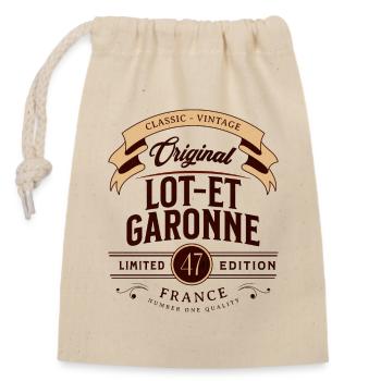 Lot-et-Garonne Département France - Sac cadeau en coton avec cordon (14 x 20 cm) - nature - Devant
