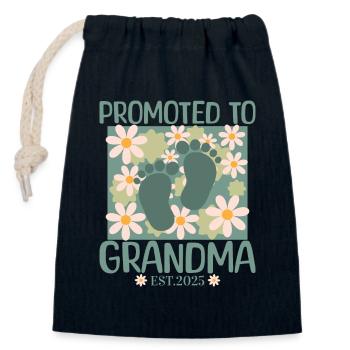 Promoted to Grandma 2025 Soon to be Granny - Closable cotton gift bag (14x20cm) - navy - Front