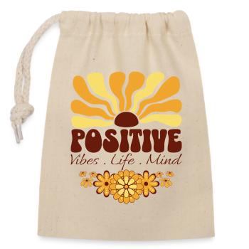 Retro Slogan Positive Frau - Verschließbarer Geschenkbeutel aus Baumwolle (14x20cm) - Natur - Vorne