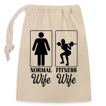 Bodybuilding Neuheit Fitness Frauen - Verschließbarer Geschenkbeutel aus Baumwolle (14x20cm) - Natur - Vorne