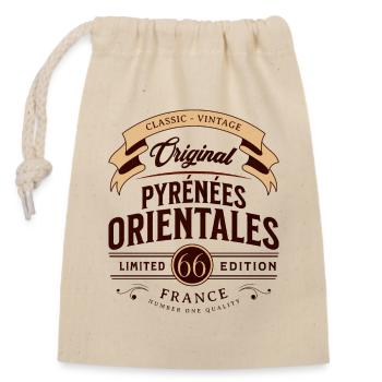 Pyrénées-Orientales Departamento Frankreich - Verschließbarer Geschenkbeutel aus Baumwolle (14x20cm) - Natur - Vorne