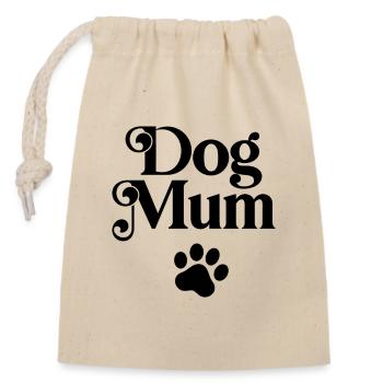 Dog Mum - Closable cotton gift bag (14x20cm) - nature - Front
