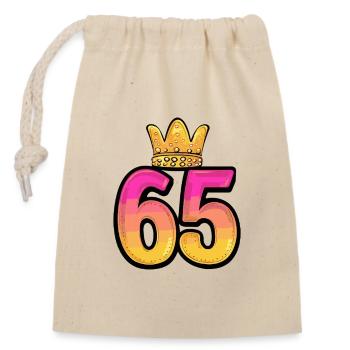65 Number Krone - Closable cotton gift bag (14x20cm) - nature - Front