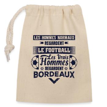 les vrais hommes regardent BORDEAUX club de foot - Sac cadeau en coton avec cordon (14 x 20 cm) - nature - Devant