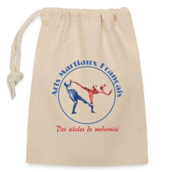 Logo Art Martiaux Français Modern - Sac cadeau en coton avec cordon (14 x 20 cm) - nature - Devant