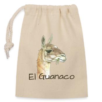 El Guanaco - Verschließbarer Geschenkbeutel aus Baumwolle (14x20cm) - Natur - Vorne