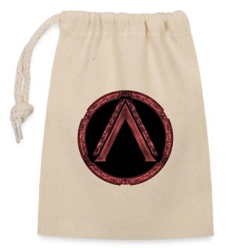 Sparta Lambda Icon Red - Closable cotton gift bag (14x20cm) - nature - Front
