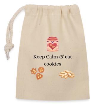 Eat Cookies - Verschließbarer Geschenkbeutel aus Baumwolle (14x20cm) - Natur - Vorne