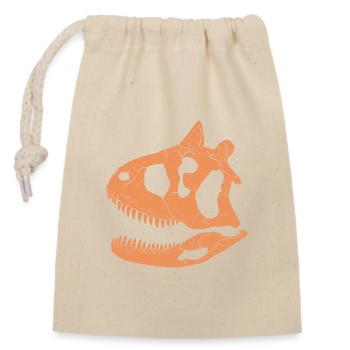 Crâne fossile de Carnotaurus - Sac cadeau en coton avec cordon (14 x 20 cm) - nature - Devant