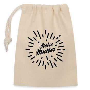 Proud mother - Closable cotton gift bag (14x20cm) - nature - Front