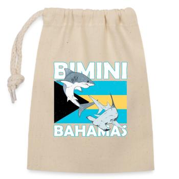 Drapeau des Bahamas Bimini - Sac cadeau en coton avec cordon (14 x 20 cm) - nature - Devant