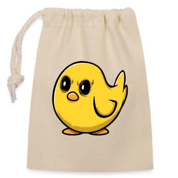 Poussin en colère - Sac cadeau en coton avec cordon (14 x 20 cm) - nature - Devant