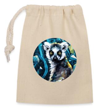 Lemur - Closable cotton gift bag (14x20cm) - nature - Front