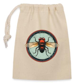 Fly - Closable cotton gift bag (14x20cm) - nature - Front
