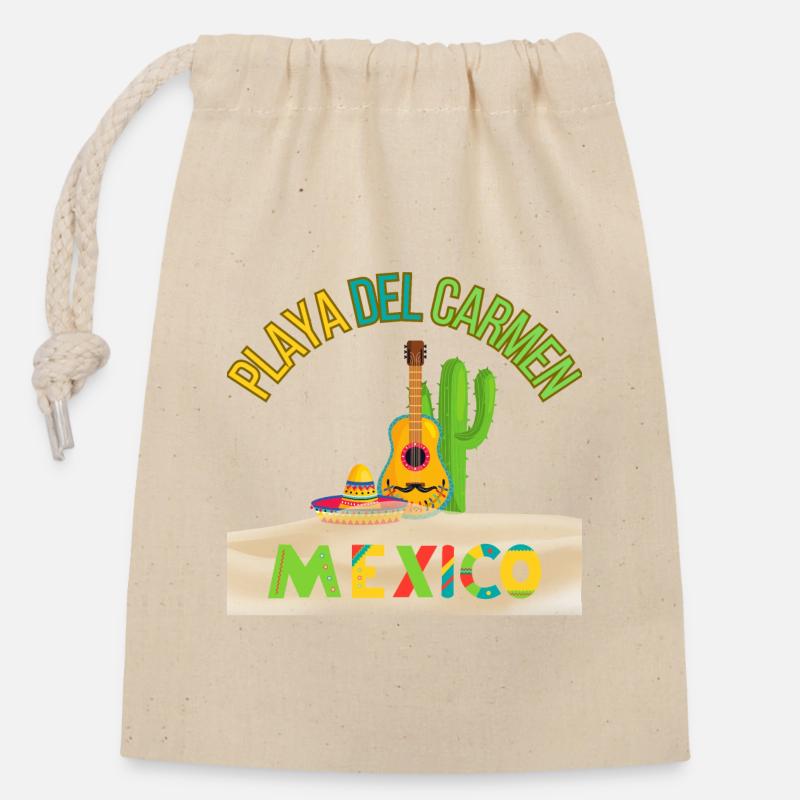 playa del carmen Mexico - Sac cadeau en coton avec cordon (14 x 20 cm) - nature