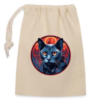 Chat bleu russe - Sac cadeau en coton avec cordon (14 x 20 cm) - nature - Devant