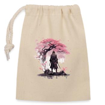 Sakura Samurai - Closable cotton gift bag (14x20cm) - nature - Front