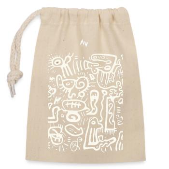 Doodle Dreams - Closable cotton gift bag (14x20cm) - nature - Front