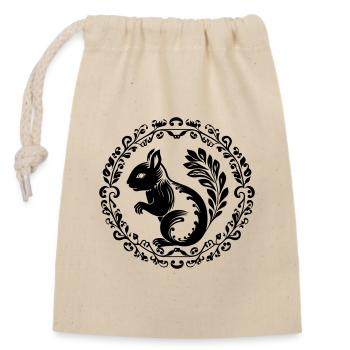 Écureuil - Sac cadeau en coton avec cordon (14 x 20 cm) - nature - Devant