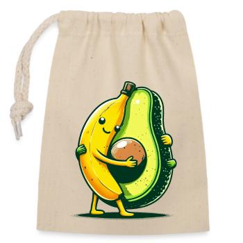Hug Fruit Banana Love Avocado Funny - Closable cotton gift bag (14x20cm) - nature - Front