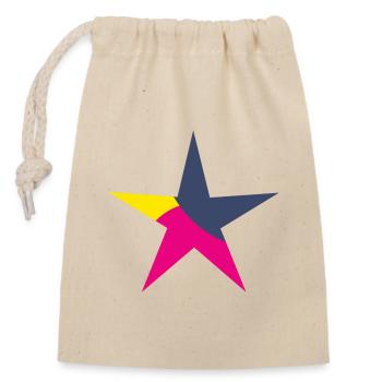 STAR. STARS. CHRISTMAS. CHRISTMAS ISLAND. NEW YEAR'S DAY - Closable cotton gift bag (14x20cm) - nature - Front